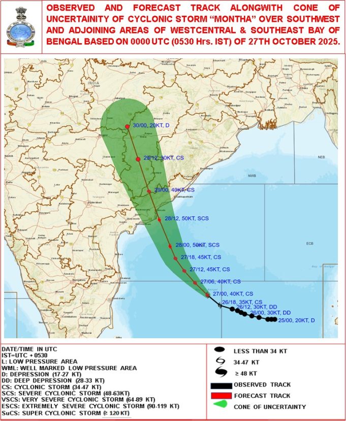 Montha Moving Towards Andhra